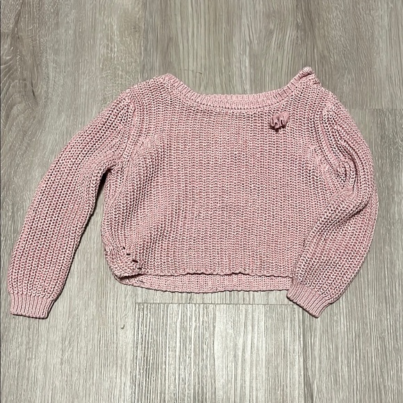 Sears Pink Ribbed Knit Cropped Sweatshirt 12M - Picture 1 of 1